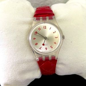 Swatch red watch